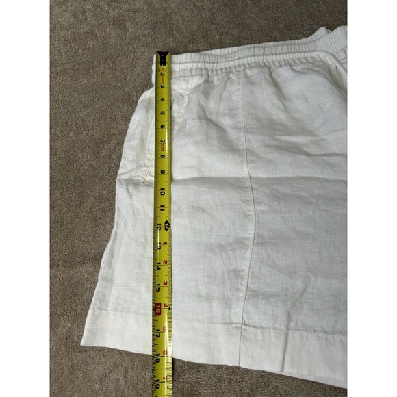 Athleta Womens Plus Retreat White Linen Shorts size 26 Summer Beach Resort - Picture 12 of 15